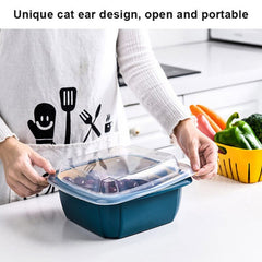 Double Layer Drain Basket with Lid – 2-in-1 Fruit & Vegetable Colander Set