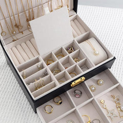 Triple Layer Leather Luxury jewellery organizer