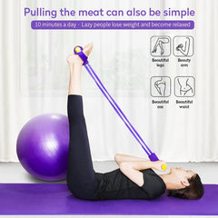 4 Tubes Elastic Sit-Up Pull Rope Abdominal Exerciser