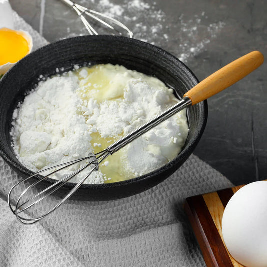 Mini Egg Beater With Wooden Handle