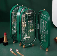 4 Doors Portable Jewelry Organizer With Mirror