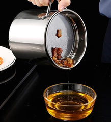 Oil Filter Pot — Stainless Steel / Heat-Resistant Container for Frying Oil & Grease Storage