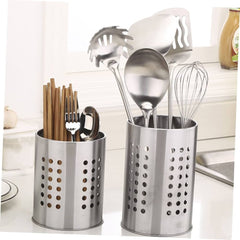 2pc Set Stainless Steel Round Cutlery Drain Rack