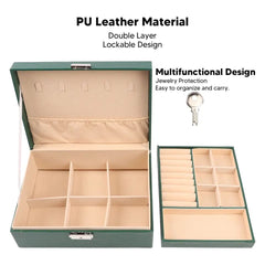 Double Layer Leather Jewellery Box