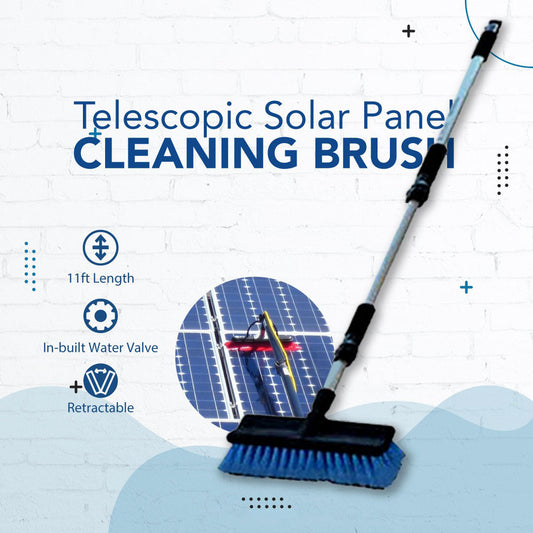 Telescopic Solar Panel & Window Cleaning Brush – Extendable Cleaning Tool with Water Switch