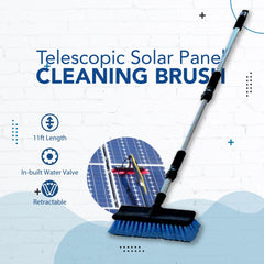 Telescopic Solar Panel & Window Cleaning Brush – Extendable Cleaning Tool with Water Switch