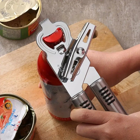 Classic Multifunction Can & Bottle Opener — Heavy-Duty Stainless Steel Tool