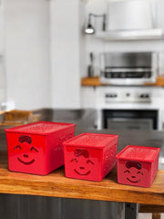 3-Piece Smiley Storage Basket with Lids