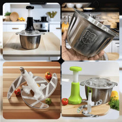 Stainless Steel Hand Push Chopper 2 L — Manual Food / Veggie & Meat Chopper
