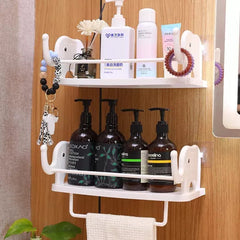 WALL-MOUNTED RACK WITH TOWEL HOLDER (ELEPHANT DESIGN)