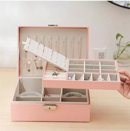 Double Layer Leather Jewellery Box
