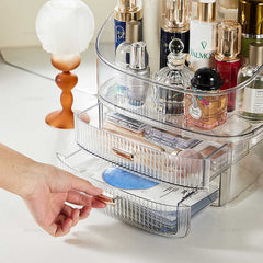 Transparent Desk Makeup Organizer – Clear Acrylic Vanity Storage