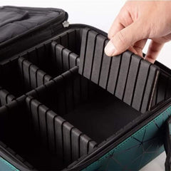PRINTED MAKEUP ORGANIZER TRAVELLING BAG WITH ADJUSTABLE COMPARTMENTS (Large Size)