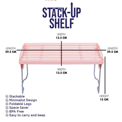 Folding Kitchen Organizer Cabinet Shelf – 1-Tier Jar Rack & Cupboard Storage Support