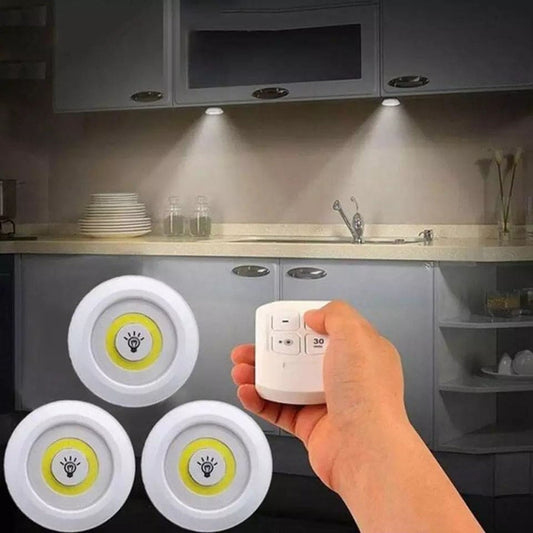 Set Of 3 Wireless Remote Control Light, 3W