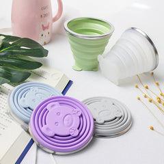 Silicone Folding Travel Cup with Lid – Portable Leak-Resistant Collapsible Glass