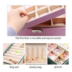 Double Layer Leather Jewellery Box