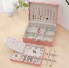 Double Layer Leather Jewellery Box