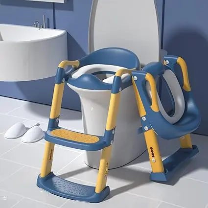 3-in-1 Multi-Functional Potty Training Toilet Seat with Step Stool Ladder – Blue