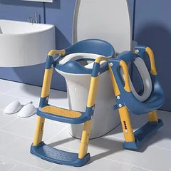 3-in-1 Multi-Functional Potty Training Toilet Seat with Step Stool Ladder – Blue