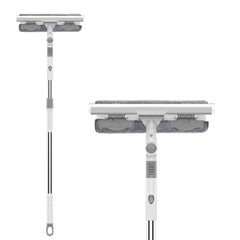 Rotatable Glass Wiper with Bendable Head — Double-Sided Window & Floor Squeegee