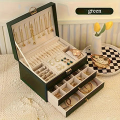 Triple Layer Leather Luxury jewellery organizer