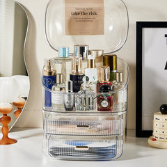 Transparent Desk Makeup Organizer – Clear Acrylic Vanity Storage