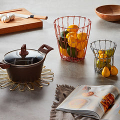 Multipurpose Metal Golden Foldable Basket (3 sizes)