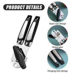 Stainless Steel Manual Can Opener Plus Bottle Opener