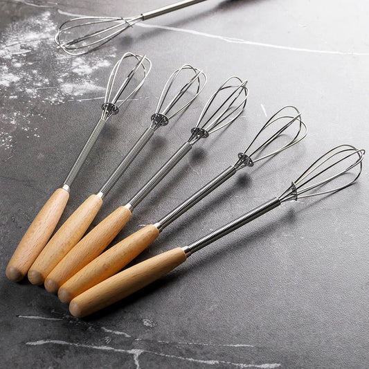 Mini Egg Beater With Wooden Handle