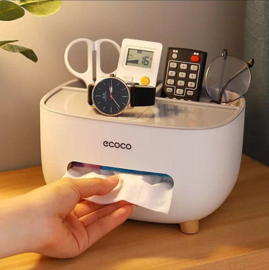ECOCO Tissue Box With Multipurpose Holder