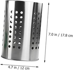 2pc Set Stainless Steel Round Cutlery Drain Rack