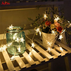 Star Shaped String Lights For Decoration (12ft length)