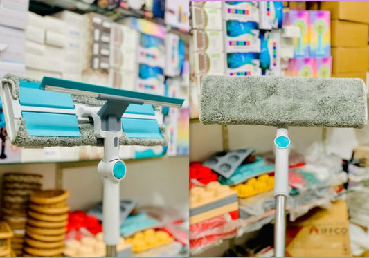 Rotatable Glass Wiper with Bendable Head — Double-Sided Window & Floor Squeegee