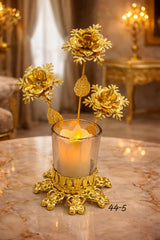 Gold flower candle holder (Without Candle)