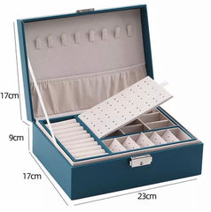 Double Layer Leather Jewellery Box