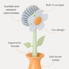 Vase Flower Shape Dish Cleaning Brush