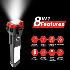 LED Hammer Torch Flashlight with Window Breaker and Cutter