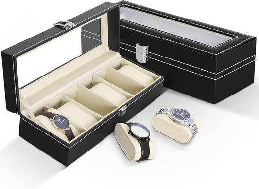 Watch Case With Glass Lid (Six Slot imported)