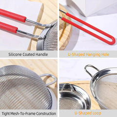 3pcs Set of Stainless Steel Strainers