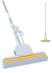 Dual-Roller PVA Sponge Mop with Telescopic Handle – Super Absorbent Indoor Floor Cleaner
