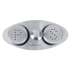 Stainless Steel Salt And Pepper Shakers With Stainless Steel Holder