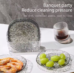 8pcs Acrylic Serving Plates Set With Acrylic Stand