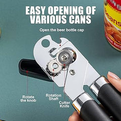 Stainless Steel Manual Can Opener Plus Bottle Opener