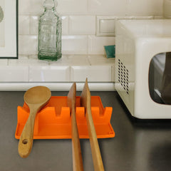 Silicone Utensil Spoon Holder with Heat-Resistant Drip Pad