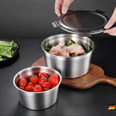 4pcs Stainless Steel Round Food Storage Containers