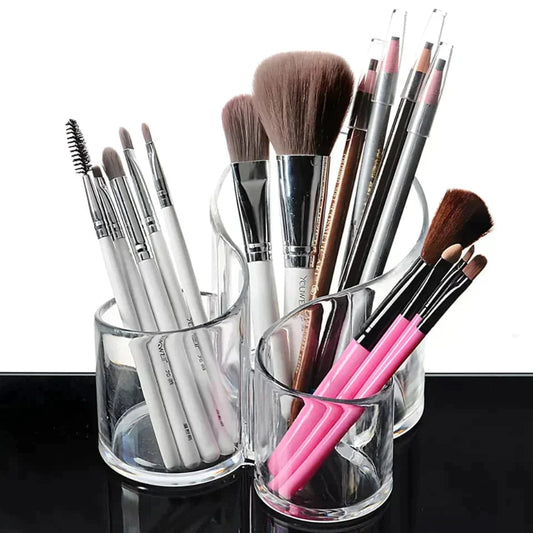 Acrylic Cosmetic Brush Holder - Makeup Brush Organizer