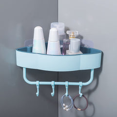 Plastic Bathroom Corner Rack With Hooks