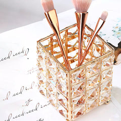 Crystal Brush Holder In Golden Colour