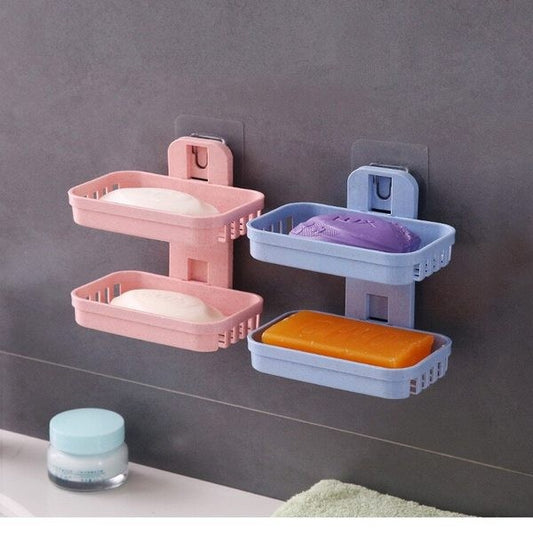 Double Layer Drainer Soap Dish Holder